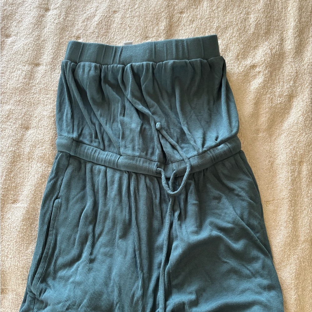 Spiritual Gangster Teal Strapless Jumpsuit